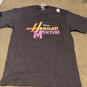 Disney Hannah Montana Black Tee with Colorful Logo